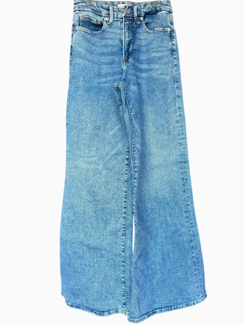 Good American Good Waist Palazzo Seamed Jeans Sz 28 - Picture 6 of 13